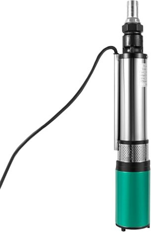 Deep Well Submersible Pump 24V 320W Submersible Water Pump, Max Lift 25m/82ft 3000L / H Portable Stainless Deep Well Pressure Pump for Domestic Water Garden Irrigation Agriculture Ponds Rivers