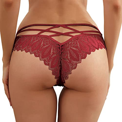 Vhersily 2025 offerte - Perizoma Donna Sexy Hot per Sesso Aperto Intimissimi Taglie Forti Brasiliana Senza Cuciture Vita Bassa Pizzo Mutande Curvy Trasparente Slip Tanga Elasticizzate