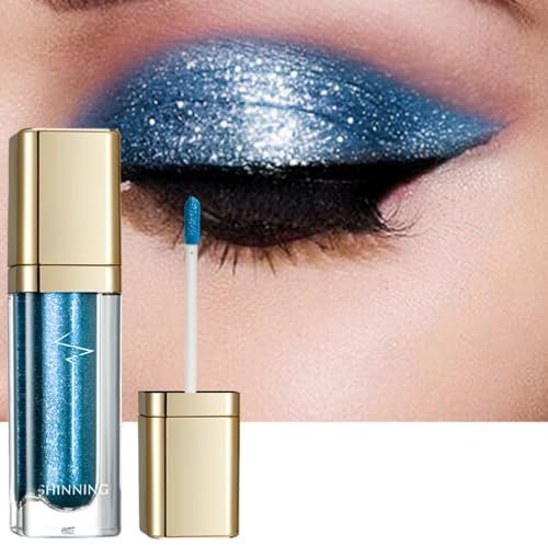 Cutiolly Ombretto liquido glitterato, impermeabile, luccicante, matita per gli occhi (blu)