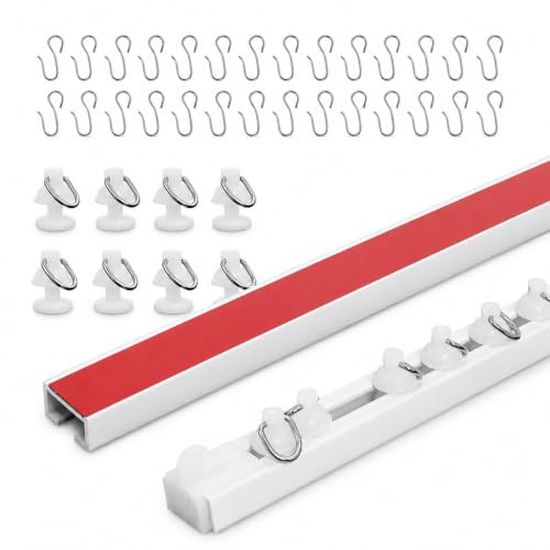 Binario per Tende Autoadesivo, 3.3 Meter Asta per Tende Senza Trapano, Binario di Tendaggio per Casa, Ufficio, Caravan