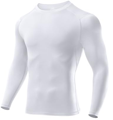 Niksa 1 Pack or 3 Packs Long Sleeve T Shirt Men's Muscle Fit T-Shirt Compression Breathable Slim Tops for Gym Work Running Sports Cycling Active Wear Tshirt Base Layers Men Mesh Quick-Drying Clothing