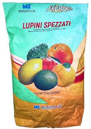 FAIGARDEN – Lupini Macinati Naturali 25kg | Concime Organico Azotato | Fertilizzante Biologico per Orto, Agrumi, Rose, Piante da Fiore e da Frutto