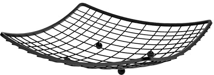 Agyo Porta Frutta in Metallo Nero – Cesto Quadrato Moderno 28,5x28,5 cm – Design Minimal per Cucina e Tavolo – Struttura a Rete con Piedini Antigraffio