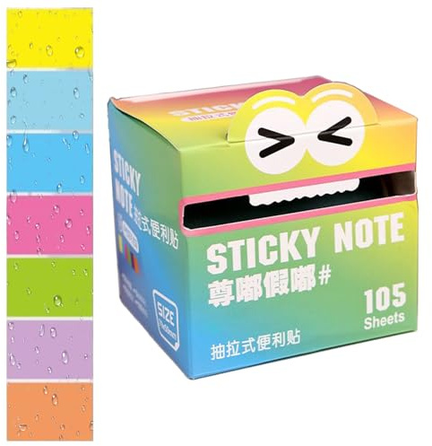 Invisible Sticky Notes - Sticky Note Tabs | Pull Out Colorful Memo 105 Sheets/Roll Pads for Notebook School Workplace Highlights Students Home Reminder