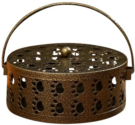 Doiyislem Soporte para Incienso - Portátil con Asa y Bobina de Hierro - Base con Diseño De Garra De Gato para Yoga Camping Exterior Terraza SPA