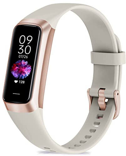 Spurkey Fitness Tracker with 24/7 Heart Rate, Blood Oxygen Blood Pressure Sleep Monitor, Activity Trackers IP68 Waterproof,Step Counter Calorie Pedometer Health Smart Watch for Women Men (Beige)