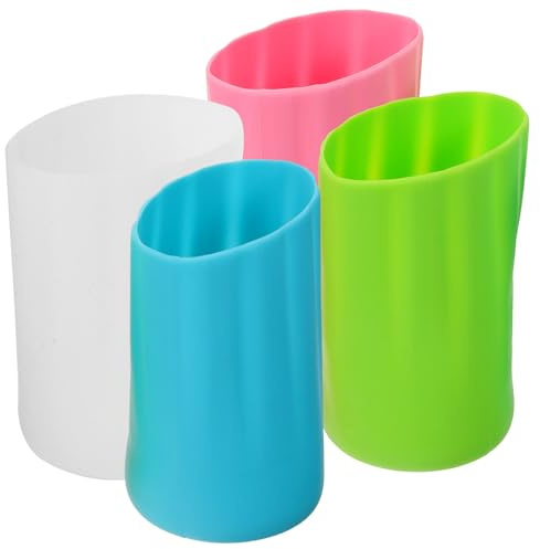 4 piezas Protector de Silicona para Botella de Agua Funda Anticaída con Base Reforzada para Botellas de Vidrio y Biberones Colores Surtidos Azul Verde Rosa Blanco Transparente
