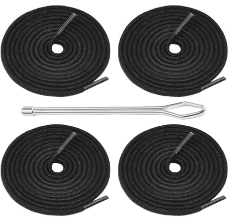 4 unidades de cordón para pantalones de jogging, sudadera con capucha, cordón, cintura para pantalones, cordón negro, elástico, 5 mm, bandas con cordón de metal para chaqueta, bañador, pantalones