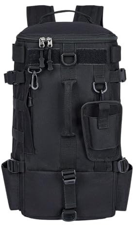 Générique Fiskeryggsäck – tjock oxford 21 x 17 x 43 cm, ryggsäck med fiskesafari, kapacitet, spöhållare, flera fickor, mångsidig för utomhusbruk eller resor., svart, Se référer au descriptif, Se