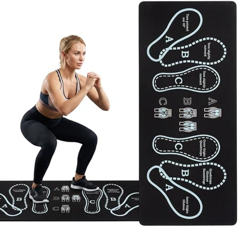 Squat Pad, Outdoor Gym Mat for Full-Body Training, Barbell Pad with Foot Position Sports Accessories for Home Workout, Anti-Slip & Shock-Absorbing Scientific Design Suitable for Home & Gym Use