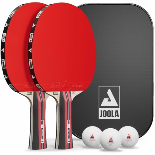 JOOLA Team Pro bordtennis set – 2 bordtennisracket + 3 bordtennisbollar + bordtennisfodral – 6 delar