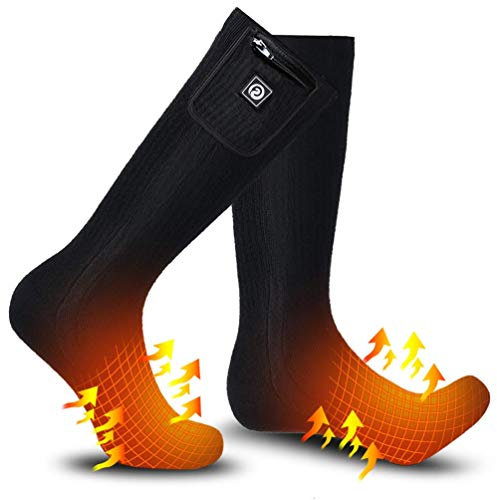 Sun Will Socken Beheizbar Damen/Herren Fußwärmer Elektrisch 7.4V 2200mAh Wiederaufladbare Skisocken Wintersport Aussen Wärmesocken für Fischen Wandern Radfahren Verhindern Arthritis Raynaud-Syndrom