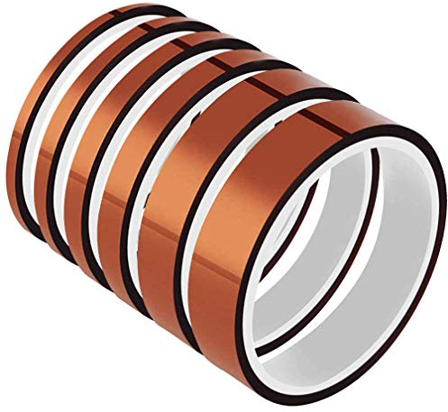 SACONELL 6 Roll High Temp Tape Heat Resistant Tape Sublimation Tape Polyimide Tape Masking Tape, Multi-Sized Value Bundle 0.4/0.6/0.8/1/ 1.2/ 2cm X 10m
