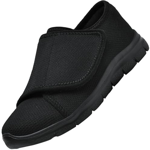 Aocase Chaussures Femme Pieds Larges Chaussures Orthopédiques Pied Large Homme Chaussures de randonnée à Enfiler pour Homme Chaussures orthopédiques,Noir,39/245mm
