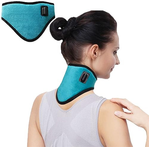 Calentador de cuello con apagado automático, 3 niveles de calor, calentamiento rápido, cojín cervical, calentable, para aliviar el dolor de cuello, color verde