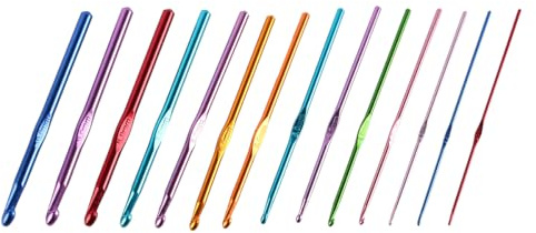 Namvo Juego de Ganchillo de 14 Piezas, Juego de Ganchillos ergonómicos, Juego de Ganchillos Gruesos y Finos, Adecuado para Bolsas de Lana Gruesa, Hilo de Alfombra, suéteres, Bufandas, Tejer Proye