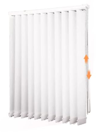 LRYELWA Lamellenvorhang Weiß Vertikaljalousie Blickdicht lichtdurchlässig Tür Fenster Lamellen Rollo Schiebegardine Sichtschutz,Inklusive Montagematerial,Anpassbare Farben (60cm x 195cm)