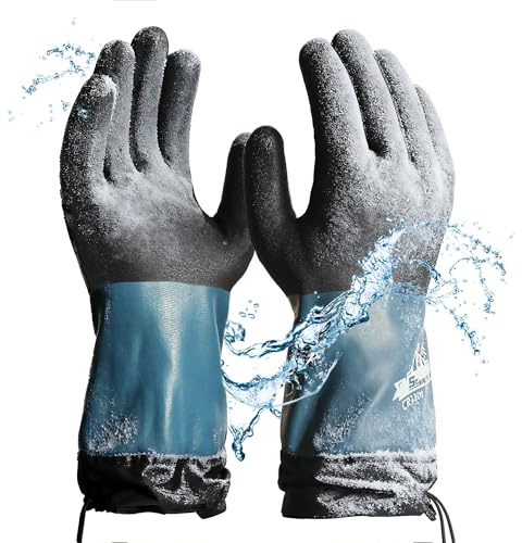 Schwer Guante de trabajo de invierno FreezeGuard para tiempo frío, Antideslizante, Guantes térmicos para trabajo en congelador, Trabajo diario, Actividades al aire libre, Lavado y senderismo, L