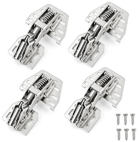 Aufschraubscharniere 90° Mit Softclose, 4 Stück Caravan Scharnier, Schrankscharniere, Soft Close Schrank Scharniere Für RV Wohnmobil Wohnwagen Camper LKW Reise Anhänger Van Boot Marine