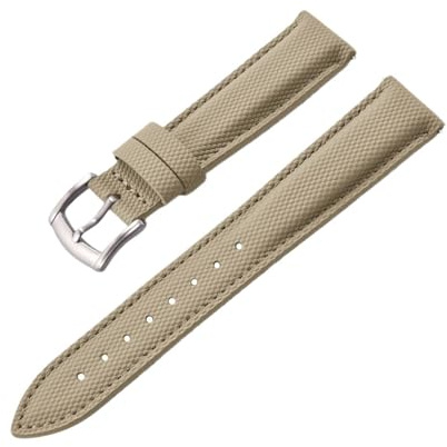 ACTINPANT Bracelet de montre en toile voile 1 pièce, 20 mm ou 22, accessoire poignet sport(Khaki Silver,22mm)