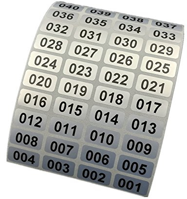 EXTRONTONDA Consecutive Number Inventory Stickers Waterproof 0.39 x 0.78 Inch Black Printing On Silver Sticker (001 to 1000)