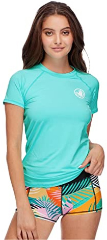 Body Glove Standard Smoothies in-Motion Solid Short-Sleeve Rashguard for Women with UPF 50+