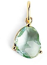SINGULARU - Charm Birthstones. Plata de Ley 925 con Acabado Baño de Oro de 18 Kt. Colgante con Piedras de Colores. Combinable con Collar. Joyas para Mujer. Aguamarina