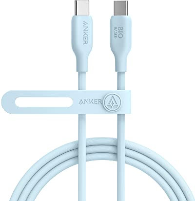 Anker USB C auf USB C Kabel, 240W USB C Kabel, Bio USB C Ladekabel 180cm lang für iPhone 16/15 Serie, MacBook Pro/Air, iPad Pro/Air, Galaxy S24, Pixel, Switch, LG (Wolkengrau)