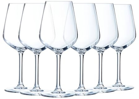 Luminarc - Collection Vinetis - 6 verres à pied 30 cl - Design moderne et élégant - Fabriqués en France - Emballage renforcé