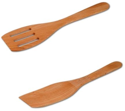 Pfannenwender Kirschholz 2er Set 30cm - Antibakteriell - 100% Naturprodukt