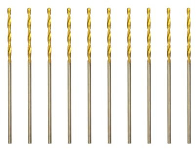 Titan HSS Metallbohrer 1.0mm x 34mm x 10pcs Professional Geschliffen Kobalt Spiralbohrer fur Edelstahl und Metall