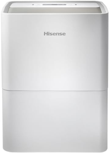 Hisense D16CW NUOVO Deumidificatore Classico A Scarico, Portatile, Bassa Rumorosità, Asciugatura, Spegnimento Automatico, Bianco, 50x28x20 cm, Capacità 16 litri