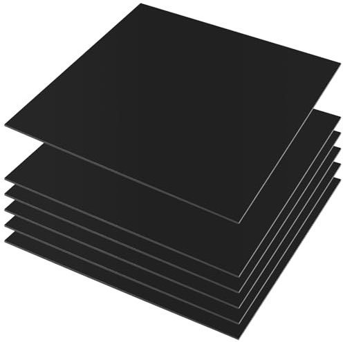 HEIYUET 6 Stück 30 x 30cm Acrylplatte Schwarz, 3mm Acrylglas Platte Schwarz Acrylplatten Kunststoffplatte für Projektausstellung, Fotorahmen, Malerei, Produkt Displays