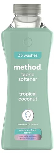 method Fabric Softener, Fabric Conditioner to Soften Your Clothes, With Fresh Tropical Coconut Scent, 990ml, 1 x 33 washes