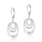 ALEXCRAFT Ohrringe Silber 925 Post Hängend Ohrringe Damen Hänger 3 Creolen Elegant Lang Oval Gehämmert Leaveback Dangle Earrings