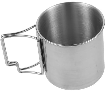 VALICLUD Edelstahltasse Mit Henkel Campingbecher Aus Metall Tragbarer Teebecher Outdoor Wasserbecher Becher Mit Henkel Metall Trinkbecher Camping Kaffeebecher