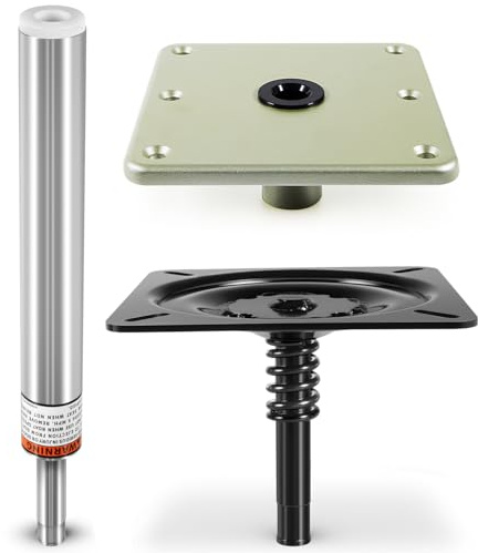 Il kit di montaggio per sedile della barca include Lock'N-Pin 3/4 (1002), SP-2114 perno fisso da 27,9 cm e piastra di base da 17,8 x 17,8 cm | Sistema di piedistallo di grado marino per sedili da