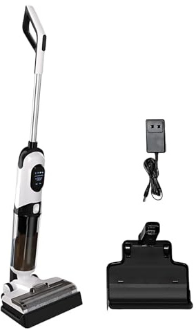 Lissontine Aspiradora Fregona Inteligente En Seco Y Húmedo, Limpieza Multisuperficie, Autolimpiante con Un Clic, Pantalla LED, Avisos De Voz, Limpieza Borde a Borde Standard