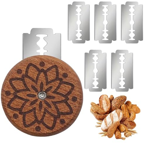 UIEXAY Taglierino Per Pane,Coltello Da Pane,Lama Pane Coltello Pane,Coltello Per Impasto Coltello Da Panettiere Con 5 Lame Per Cuocere Intagliare Modelli Di Pane Crudo Coltello