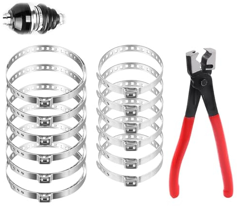 12 Stück CV Achsmanschetten Schellen, Schlauchschellen Antriebswellenmanschette mit Mehrzweck-Schlauchklemmen-Zangen, Große Und Kleine Verstellbare Klemmschelle Achsmanschette für die Meisten Auto