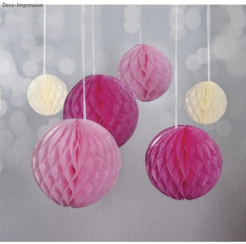 Rayher Boules en papier à suspendre, boules alvéolées décoratives 6 pc, 87079000