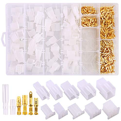 Swpeet 700Pcs Automotive Electrical Wire Connectors Kit, 2.8mm 2 3 4 6 9 Pin Automotive Electrical Wire Connectors Pin Header Crimp Wire Terminals and 30 Kits 4mm Car Motorcycle Bullet Terminal Wire