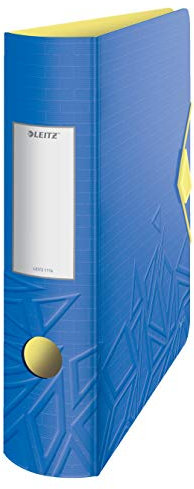 Leitz Qualitäts-Ordner 180° Active, A4, Breit, Abgerundeter Rücken, 8,2 cm breit, Gummibandverschluss, Leichtes Polyfoam, Plastik-Ordner, Urban Chic Serie, Blau, 11160032