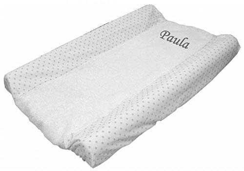 Danielstore-Funda Cubrebañera Rizo Cambiador Personalizada o Sin Personalizar-Estrellas-Topos (Estrellas gris)