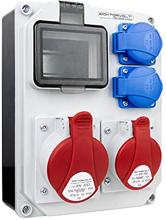 Doktorvolt Stromverteiler Verteiler Energiewürfel Mobilverteiler Baustromverteiler Verteilerkasten Hängeverteiler 32A 16A 2x230V HL