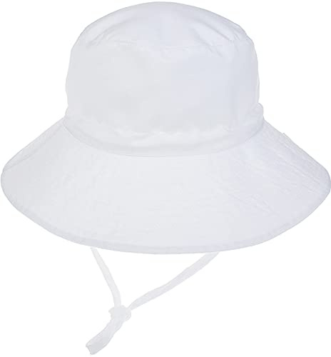Malaxlx Unisexe Bob Bébé Chapeau de Soleil Blanc Chapeau de Pêcheur Nourrisson Chapeaux de Seau Large Bord Chapeau de Plage Visière pour 0-6 Mois Fille Garçon