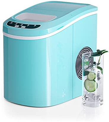 RELAX4LIFE Macchina Ghiaccio 12kg/24 Ore, 9 Cubetti di Ghiaccio in 6-13 Minuti Cubetti, Macchina del Ghiaccio Silenzioso ed Efficiente, con Cestello e Paletta per la Casa (Verde)