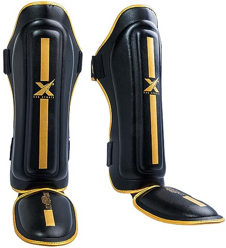Xn8 MMA Shin Guards Kickboxing Shin Pad for Fighting Karate Boxing Training Taekwondo BJJ Lamina Hide Leather Instep Leg Protector Muay Thai Shin Guards