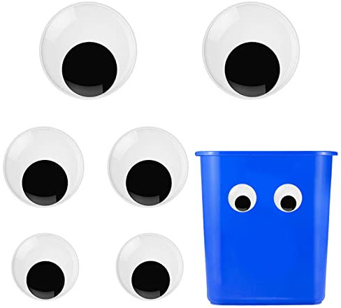 Wackelaugen Groß 3 Paare, 60mm 80mm 100mm Riesige Googly Augen Große selbstklebende Google Augen Handwerk Augen Aufkleber für Behälter Kühlschränke Halloween Tür Dekor (60/80/100mm)