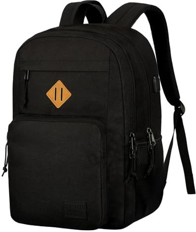 KEOFID Laptop Rucksack für Herren Damen, Großer Schulrucksack für Jungen, Mädchen und Teenager, Anti-Diebstahl Computer Ruck sack, 15,6 Zoll Laptop, Handgepäck Rucksack(Schwarz)
